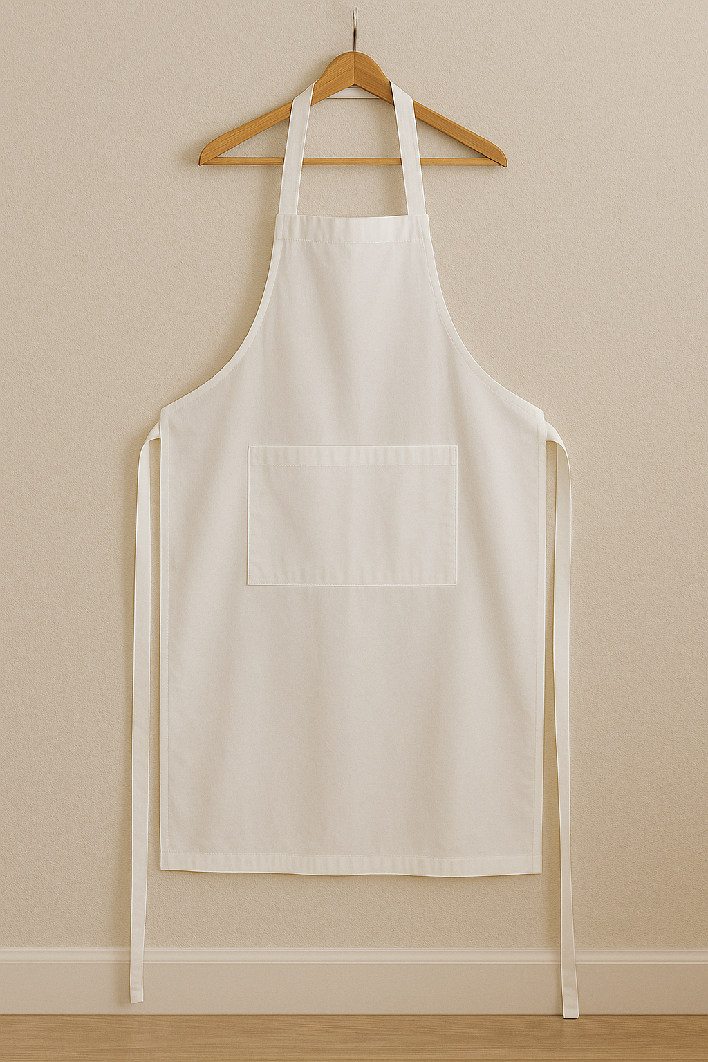 Percale Cotton Apron Large White