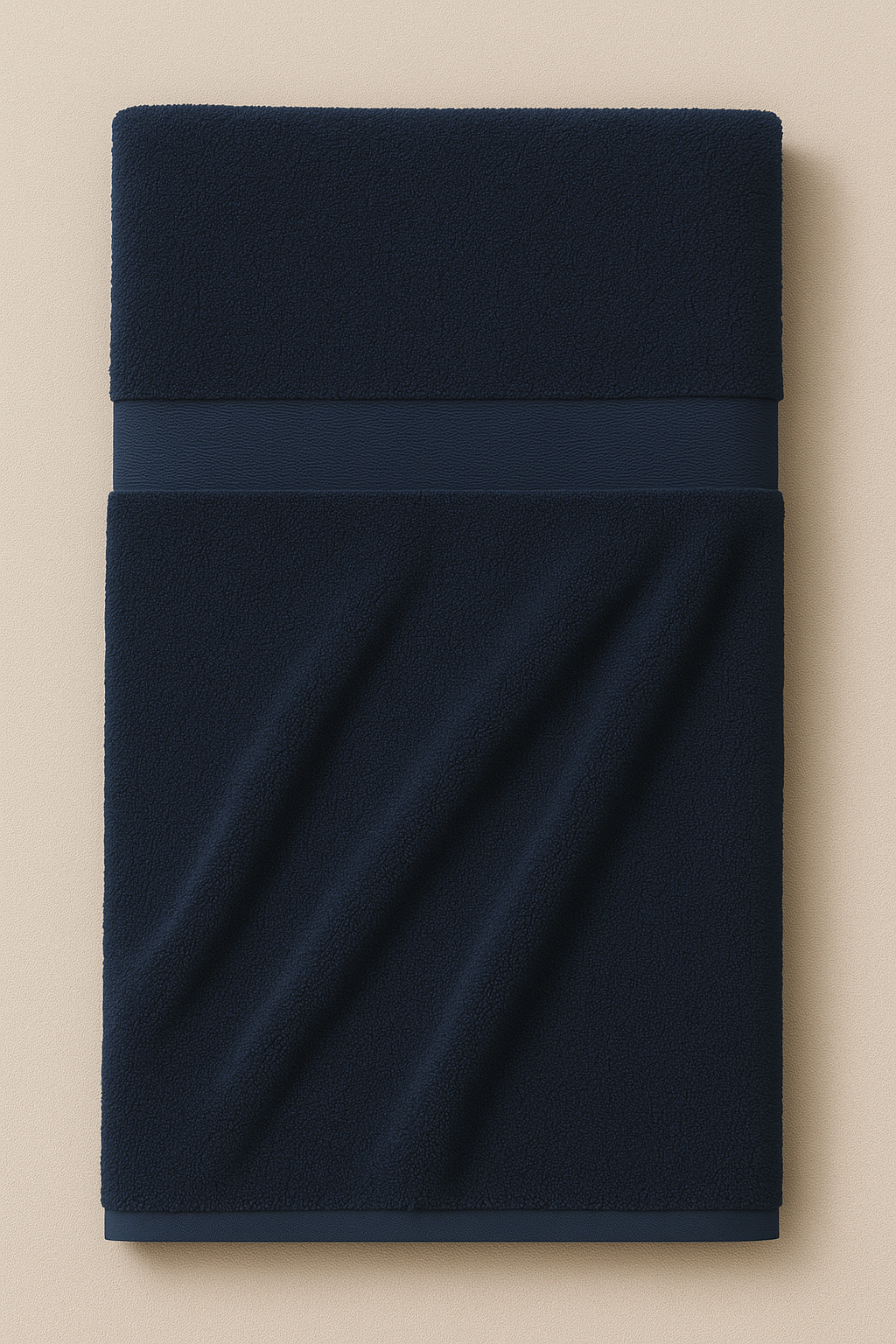 Sateen Cotton Face Towel 90x150 Navy